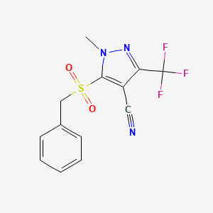 5-Benzylsulfonyl-1-methyl-3-(trifluoromethyl)pyrazole-4-carbonitrile