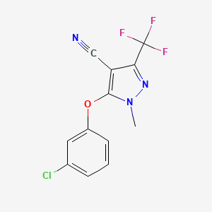 molecular formula C12H7ClF3N3O B3035358 5-(3-氯苯氧基)-1-甲基-3-(三氟甲基)-1H-吡唑-4-腈 CAS No. 318517-92-9