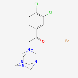 molecular formula C14H17BrCl2N4O B3035359 1-(2-(3,4-Dichlorophenyl)-2-oxoethyl)-3,5,7-triaza-1-azoniatricyclo(3.3.1.1[3,7])decane bromide CAS No. 318949-24-5