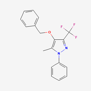 molecular formula C18H15F3N2O B3035363 4-(benzyloxy)-5-methyl-1-phenyl-3-(trifluoromethyl)-1H-pyrazole CAS No. 318951-45-0