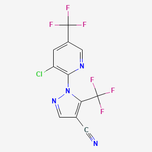 molecular formula C11H3ClF6N4 B3035368 1-[3-Chloro-5-(trifluoromethyl)pyridin-2-yl]-5-(trifluoromethyl)pyrazole-4-carbonitrile CAS No. 318951-58-5