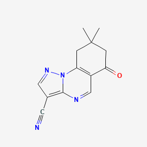 molecular formula C13H12N4O B3035377 8,8-Dimethyl-6-oxo-6,7,8,9-tetrahydropyrazolo[1,5-a]quinazoline-3-carbonitrile CAS No. 320417-37-6