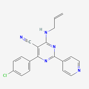 molecular formula C19H14ClN5 B3035385 4-(Allylamino)-6-(4-chlorophenyl)-2-(4-pyridinyl)-5-pyrimidinecarbonitrile CAS No. 320418-27-7