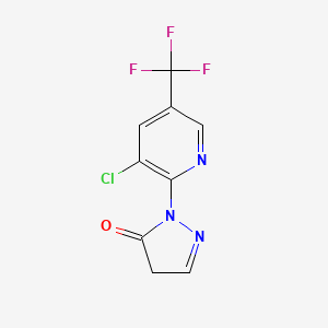 molecular formula C9H5ClF3N3O B3035389 2-[3-chloro-5-(trifluoromethyl)-2-pyridinyl]-2,4-dihydro-3H-pyrazol-3-one CAS No. 320419-14-5