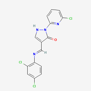 2-(6-chloro-2-pyridinyl)-4-[(2,4-dichloroanilino)methylene]-2,4-dihydro-3H-pyrazol-3-one