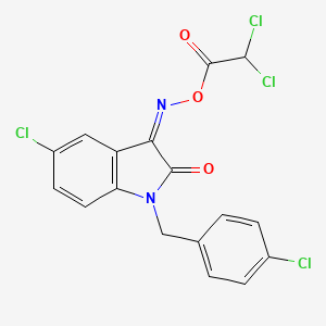 [(Z)-[5-Chloro-1-[(4-chlorophenyl)methyl]-2-oxoindol-3-ylidene]amino] 2,2-dichloroacetate