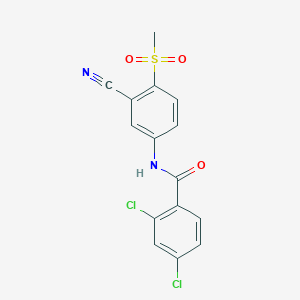 molecular formula C15H10Cl2N2O3S B3035408 2,4-Dichloro-N-(3-cyano-4-(methylsulfonyl)phenyl)benzenecarboxamide CAS No. 320421-55-4