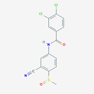 molecular formula C15H10Cl2N2O2S B3035409 3,4-二氯-N-(3-氰基-4-(甲基亚磺酰基)苯基)苯甲酰胺 CAS No. 320421-62-3