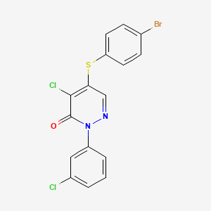 molecular formula C16H9BrCl2N2OS B3035411 5-((4-Bromophenyl)sulfanyl)-4-chloro-2-(3-chlorophenyl)-3(2H)-pyridazinone CAS No. 320421-80-5
