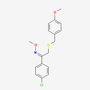(Z)-1-(4-Chlorophenyl)-N-methoxy-2-[(4-methoxyphenyl)methylsulfanyl]ethanimine