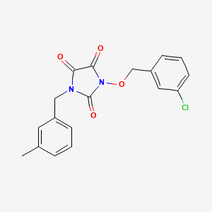 1-[(3-Chlorophenyl)methoxy]-3-[(3-methylphenyl)methyl]imidazolidine-2,4,5-trione