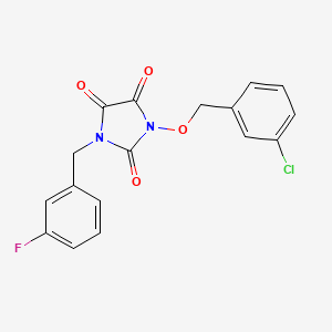 molecular formula C17H12ClFN2O4 B3035415 1-[(3-Chlorophenyl)methoxy]-3-[(3-fluorophenyl)methyl]imidazolidine-2,4,5-trione CAS No. 320422-94-4