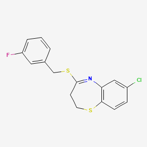 7-Chloro-4-[(3-fluorobenzyl)sulfanyl]-2,3-dihydro-1,5-benzothiazepine