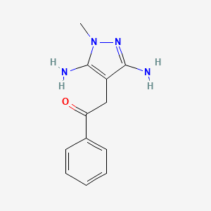 molecular formula C12H14N4O B3035420 2-(3,5-diamino-1-methyl-1H-pyrazol-4-yl)-1-phenyl-1-ethanone CAS No. 320424-52-0