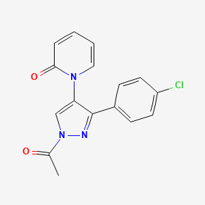molecular formula C16H12ClN3O2 B3035421 1-[1-乙酰基-3-(4-氯苯基)-1H-吡唑-4-基]-2(1H)-吡啶酮 CAS No. 320424-66-6
