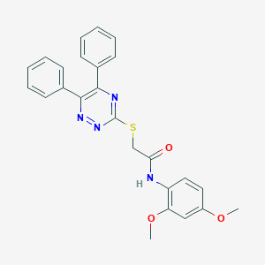 molecular formula C25H22N4O3S B303543 N-(2,4-dimethoxyphenyl)-2-[(5,6-diphenyl-1,2,4-triazin-3-yl)sulfanyl]acetamide 