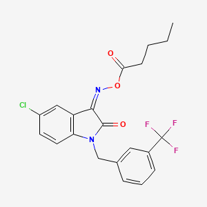 [(Z)-[5-Chloro-2-oxo-1-[[3-(trifluoromethyl)phenyl]methyl]indol-3-ylidene]amino] pentanoate