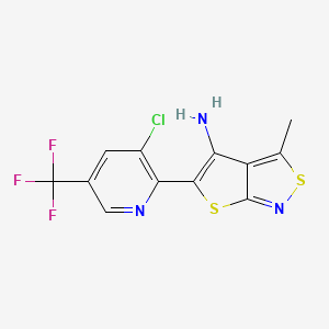 molecular formula C12H7ClF3N3S2 B3035446 5-(3-氯-5-(三氟甲基)-2-吡啶基)-3-甲基噻吩并[2,3-c]异噻唑-4-胺 CAS No. 321430-77-7