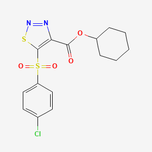 Cyclohexyl 5-[(4-chlorophenyl)sulfonyl]-1,2,3-thiadiazole-4-carboxylate