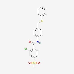 2-chloro-4-methylsulfonyl-N-[4-(phenylsulfanylmethyl)phenyl]benzamide