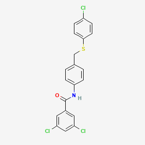 3,5-dichloro-N-[4-[(4-chlorophenyl)sulfanylmethyl]phenyl]benzamide