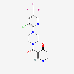 molecular formula C17H20ClF3N4O2 B3035454 (2E)-1-[4-[3-chloro-5-(trifluoromethyl)pyridin-2-yl]piperazin-1-yl]-2-(dimethylaminomethylidene)butane-1,3-dione CAS No. 321432-14-8