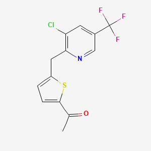 molecular formula C13H9ClF3NOS B3035459 1-(5-{[3-氯-5-(三氟甲基)-2-吡啶基]甲基}-2-噻吩基)-1-乙酮 CAS No. 321432-63-7