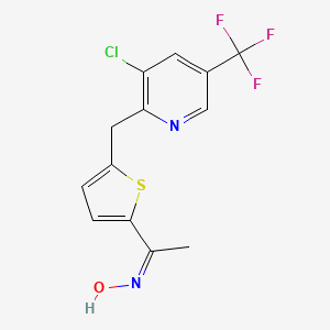 molecular formula C13H10ClF3N2OS B3035460 (NZ)-N-[1-[5-[[3-chloro-5-(trifluoromethyl)pyridin-2-yl]methyl]thiophen-2-yl]ethylidene]hydroxylamine CAS No. 321432-65-9