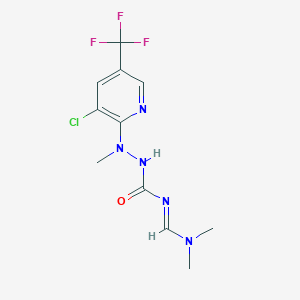 molecular formula C11H13ClF3N5O B3035466 (3E)-1-[[3-Chloro-5-(trifluoromethyl)pyridin-2-yl]-methylamino]-3-(dimethylaminomethylidene)urea CAS No. 321433-38-9