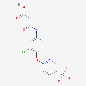 3-(3-Chloro-4-{[5-(trifluoromethyl)-2-pyridinyl]oxy}anilino)-3-oxopropanoic acid