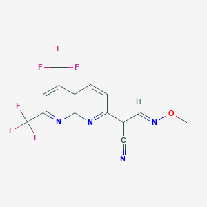 molecular formula C14H8F6N4O B3035469 2-[5,7-双(三氟甲基)[1,8]萘啶-2-基]-3-(甲氧基亚氨基)丙腈 CAS No. 321433-98-1