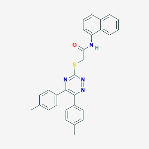 2-{[5,6-bis(4-methylphenyl)-1,2,4-triazin-3-yl]sulfanyl}-N-(1-naphthyl)acetamide