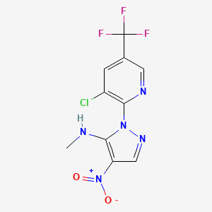 molecular formula C10H7ClF3N5O2 B3035476 1-[3-chloro-5-(trifluoromethyl)-2-pyridinyl]-N-methyl-4-nitro-1H-pyrazol-5-amine CAS No. 321526-13-0