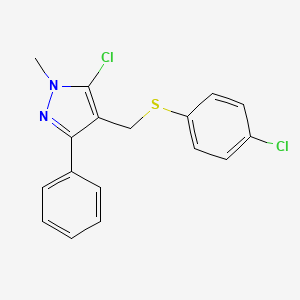 (5-chloro-1-methyl-3-phenyl-1H-pyrazol-4-yl)methyl 4-chlorophenyl sulfide