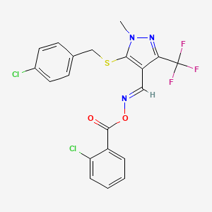 4-({[(2-chlorobenzoyl)oxy]imino}methyl)-5-[(4-chlorobenzyl)sulfanyl]-1-methyl-3-(trifluoromethyl)-1H-pyrazole