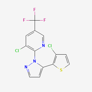 molecular formula C13H6Cl2F3N3S B3035490 3-Chloro-2-(5-(3-chloro-2-thienyl)-1H-pyrazol-1-yl)-5-(trifluoromethyl)pyridine CAS No. 321571-01-1