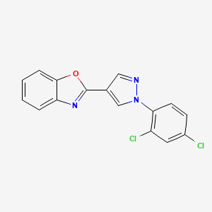 molecular formula C16H9Cl2N3O B3035491 2-[1-(2,4-dichlorophenyl)-1H-pyrazol-4-yl]-1,3-benzoxazole CAS No. 321571-59-9