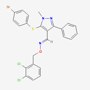 (E)-({5-[(4-bromophenyl)sulfanyl]-1-methyl-3-phenyl-1H-pyrazol-4-yl}methylidene)[(2,3-dichlorophenyl)methoxy]amine