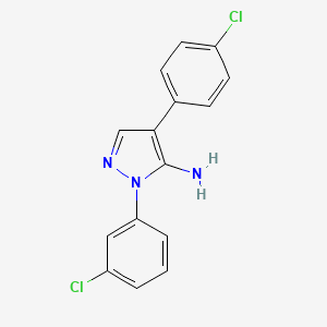 1-(3-chlorophenyl)-4-(4-chlorophenyl)-1H-pyrazol-5-amine