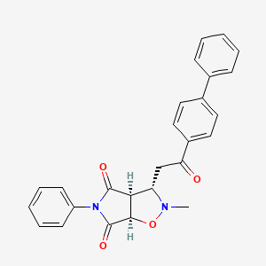 molecular formula C26H22N2O4 B3035517 3-(2-[1,1'-biphenyl]-4-yl-2-oxoethyl)-2-methyl-5-phenyldihydro-2H-pyrrolo[3,4-d]isoxazole-4,6(3H,5H)-dione CAS No. 324009-16-7