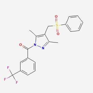 {3,5-dimethyl-4-[(phenylsulfonyl)methyl]-1H-pyrazol-1-yl}[3-(trifluoromethyl)phenyl]methanone
