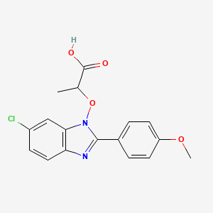 molecular formula C17H15ClN2O4 B3035529 2-{[6-氯-2-(4-甲氧基苯基)-1H-1,3-苯并咪唑-1-基]氧基}丙酸 CAS No. 329234-73-3