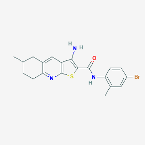 molecular formula C20H20BrN3OS B303554 3-amino-N-(4-bromo-2-methylphenyl)-6-methyl-5,6,7,8-tetrahydrothieno[2,3-b]quinoline-2-carboxamide 