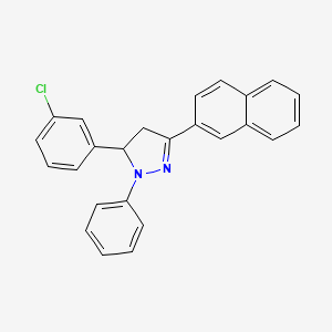 molecular formula C25H19ClN2 B3035542 5-(3-氯苯基)-3-(2-萘基)-1-苯基-2-吡唑啉 CAS No. 329779-78-4