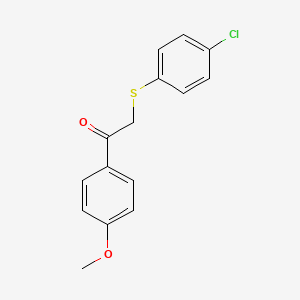 molecular formula C15H13ClO2S B3035545 2-[(4-Chlorophenyl)sulfanyl]-1-(4-methoxyphenyl)-1-ethanone CAS No. 33046-52-5