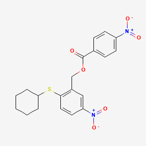 molecular formula C20H20N2O6S B3035552 2-(环己基硫代)-5-硝基苄基-4-硝基苯甲酸酯 CAS No. 331460-22-1