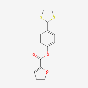 molecular formula C14H12O3S2 B3035554 4-(1,3-Dithiolan-2-yl)phenyl furan-2-carboxylate CAS No. 331461-07-5