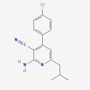 molecular formula C16H16ClN3 B3035563 2-Amino-4-(4-chlorophenyl)-6-isobutylnicotinonitrile CAS No. 331828-45-6