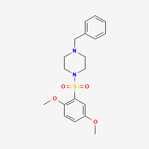 molecular formula C19H24N2O4S B3035565 1-(2,5-二甲氧基苯基)磺酰基-4-(苯甲基)哌嗪 CAS No. 332021-08-6