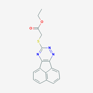 molecular formula C17H13N3O2S B303557 Ethyl (acenaphtho[1,2-e][1,2,4]triazin-9-ylsulfanyl)acetate 